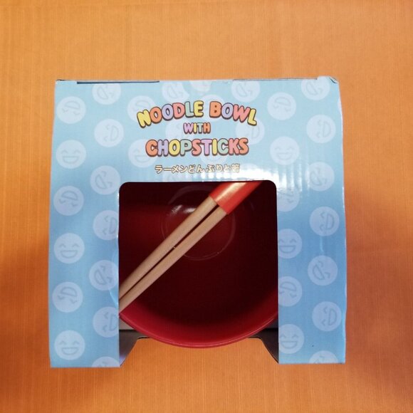 Lucky Cat Eating Noodles - Ramen Noodle Bowl With Chopsticks - New in Box - Picture 2 of 4